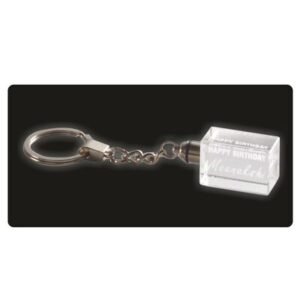 Laser Engraved Crystal Key Chain
