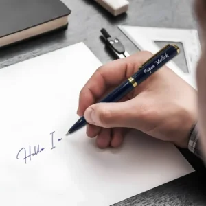Name Engraved Blue Metal Pen