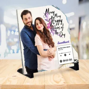 Custom Printable Photo Stone Plaque with Favourite Song