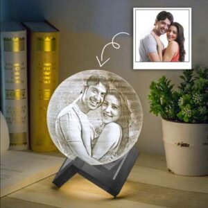 Personalised 3D Moon Lamp for Husband Birthday (14cm,16 colours)