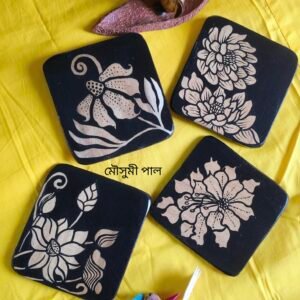 Black Wooden Coaster - by Mousumi Paul