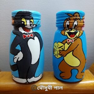 Glass Bottle Doll Painting 01 - by Mousumi Paul